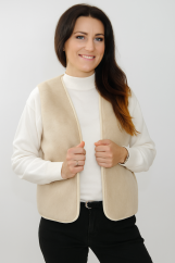 Dámska vlnená vesta - Merino + ťavia vlna, svetlá