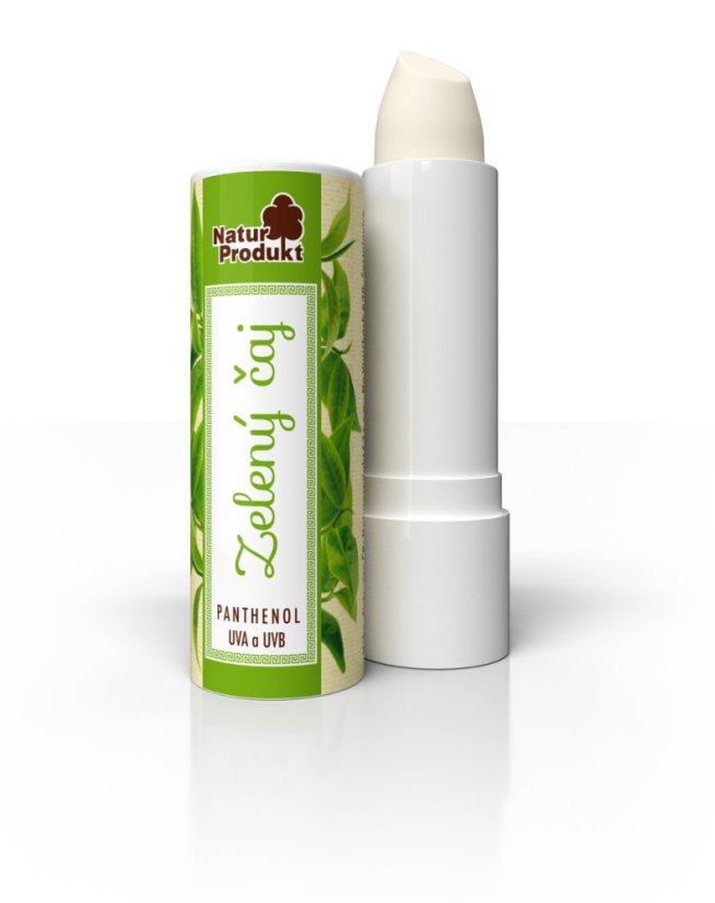 Bylinný Panthenol balzam na pery Zelený čaj Naturprodukt 4 g