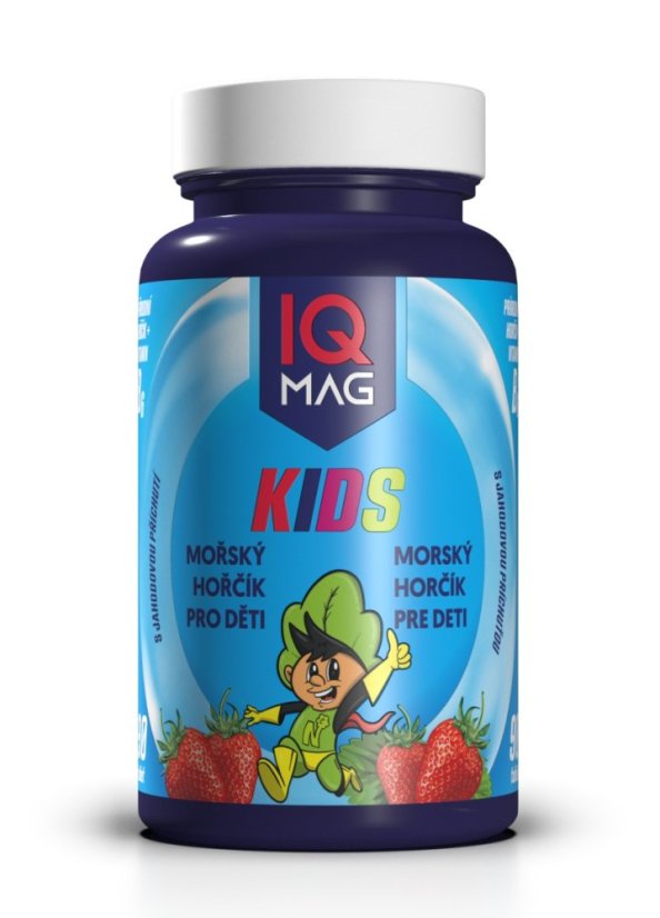 IQ Mag KIDS morský horčík pre deti s jahodovou príchuťou 90 cps