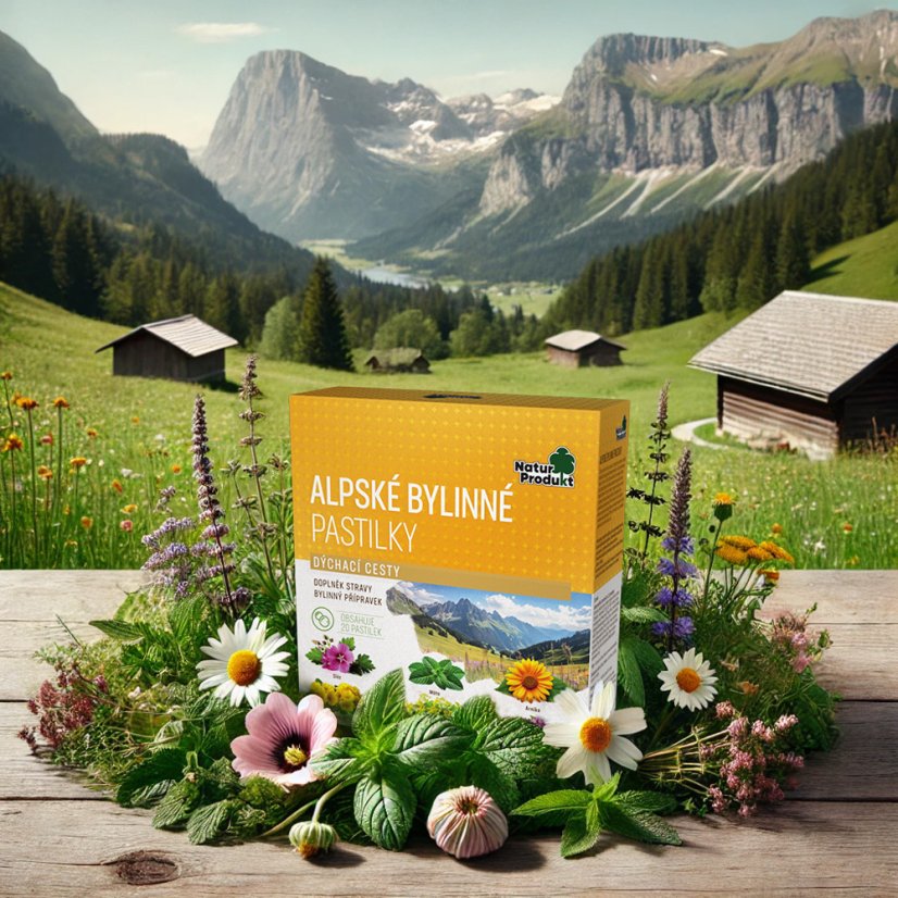 Naturprodukt Alpské pastilky 20 pastiliek