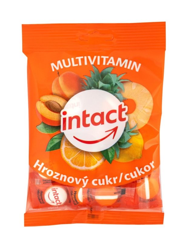 Intact hroznový cukor MULTIVITAMÍN pastilky 75 g Intact hroznový cukor MULTIVITAMÍN pastilky 75 g