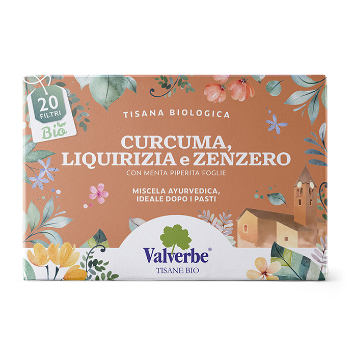Valverbe BIO čaj Kurkuma, sladké drievko & zázvor 20 sáčkov Valverbe BIO čaj Kurkuma, sladké drievko & zázvor 20 sáčkov