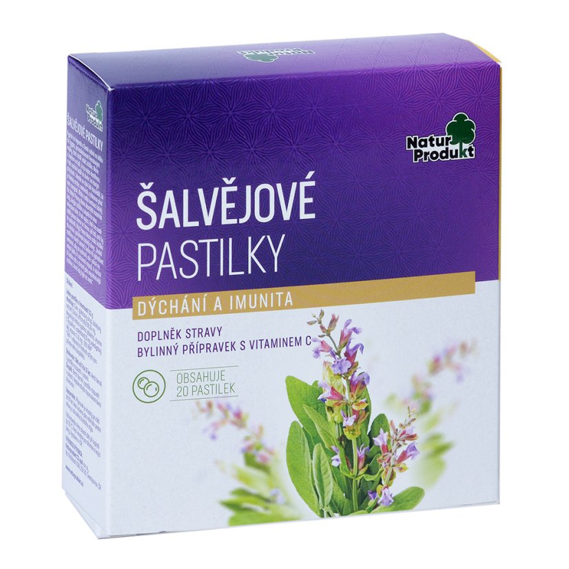 Naturprodukt Šalviové pastilky 20 pást