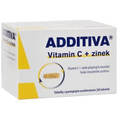 Vitamín C + zinok s postupným uvoľňovaním 80 ks Additiva