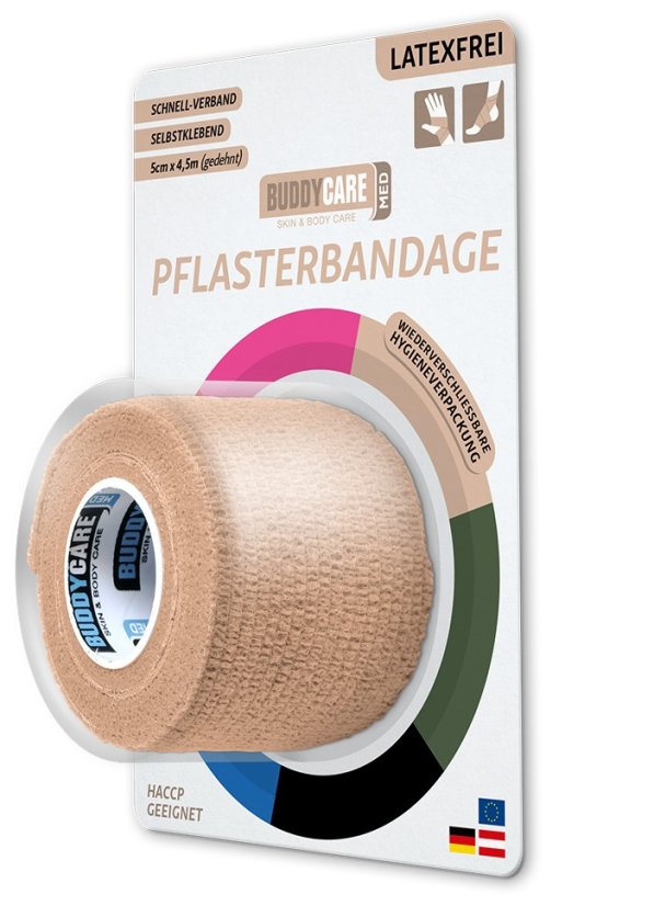 Náplasť BUDDYCARE 5cm x 4,5m pleťová 1 ks