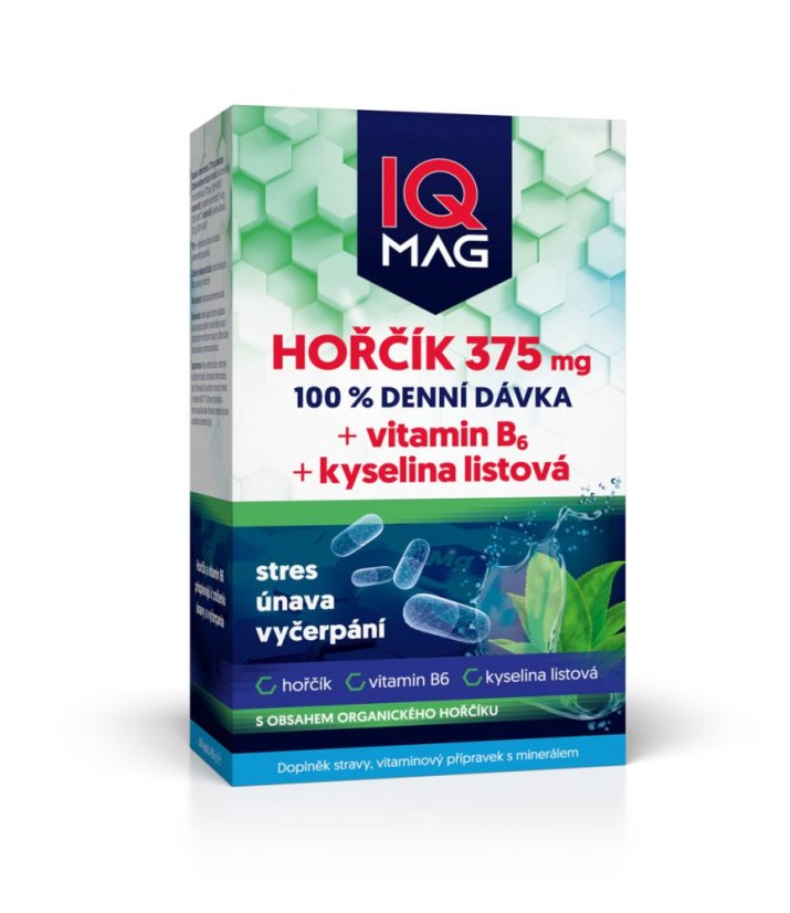 IQ Mag horčík + B6 + kyselina listová pre energiu a pohodu