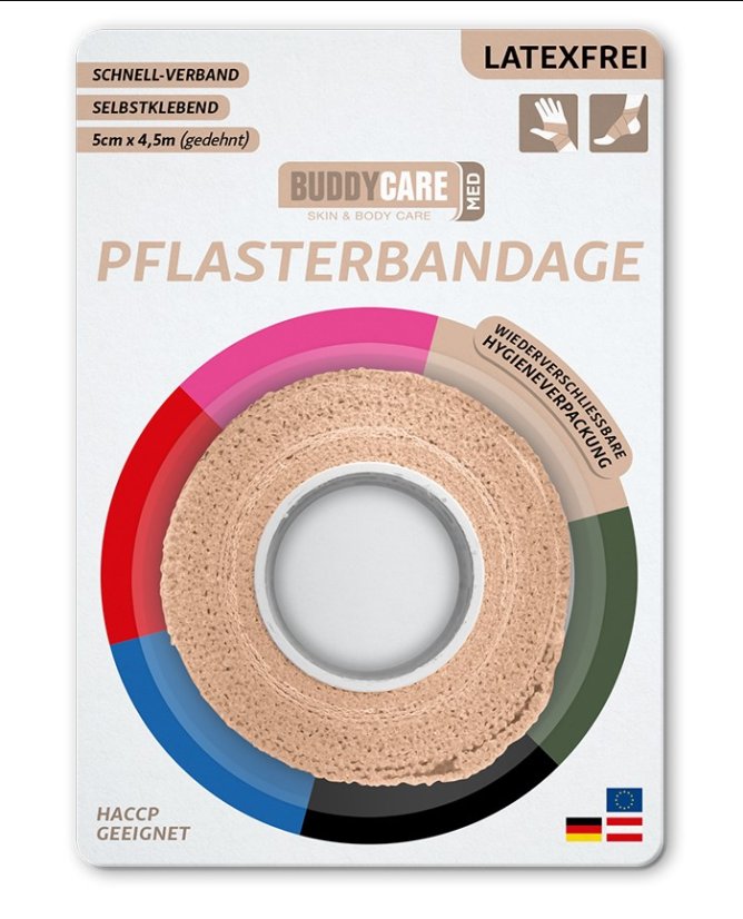 Náplasť BUDDYCARE 5cm x 4,5m pleťová 1 ks