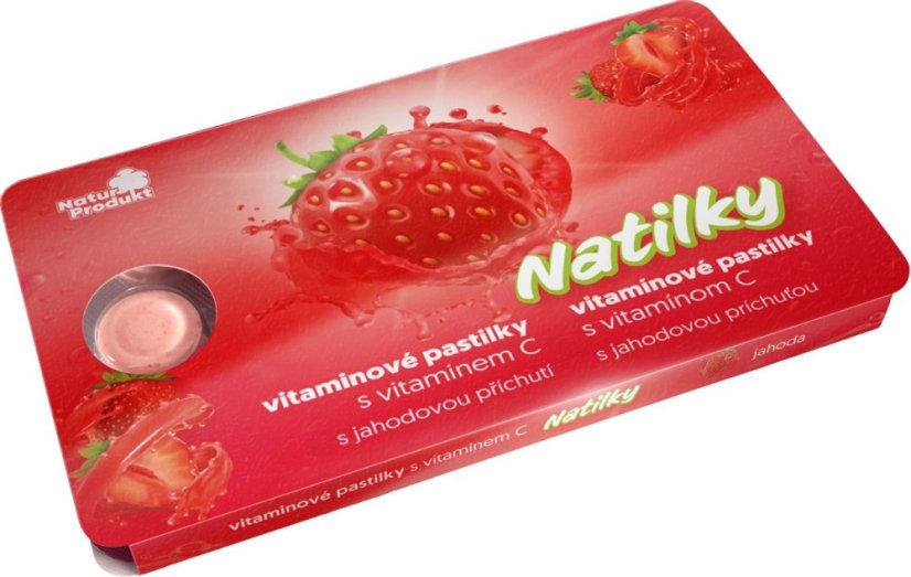 Natilky jahodovej pastilky s vitamínom C