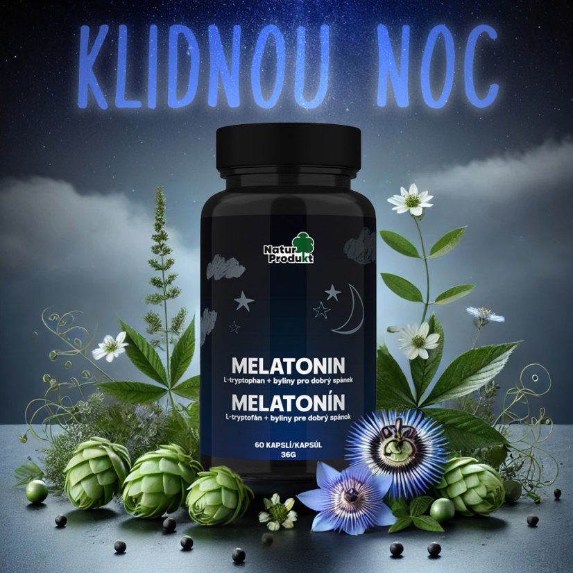 Melatonín + L-tryptophan + byliny 60 tob