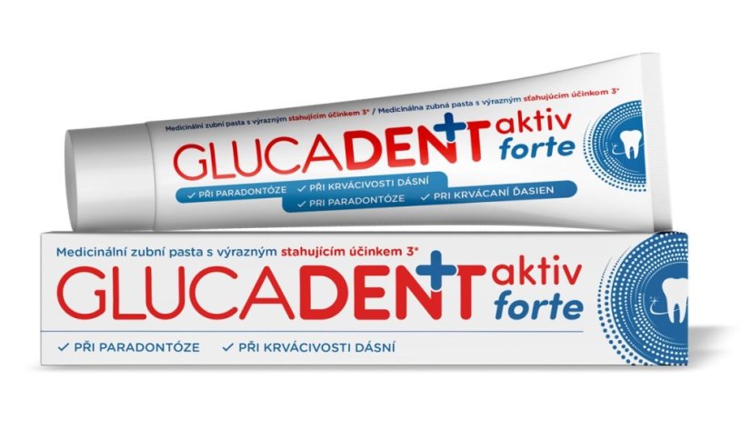 Glucadent aktiv forte zubná pasta pri paradontóze