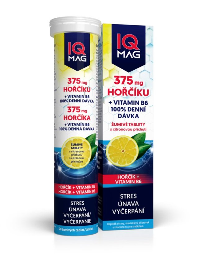 IQ Mag Magnézium 375 mg + B6. šumivé tablety