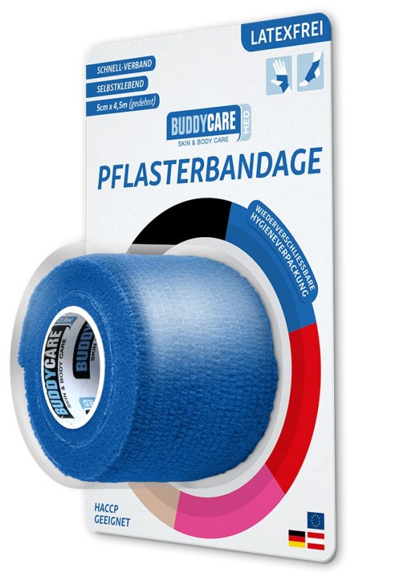Náplasť BUDDYCARE 5cm x 4,5m modrá 1 ks