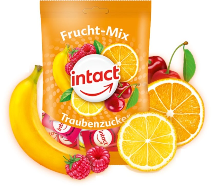 Intact vrecko hroznový cukor OVOCNÝ MIX 75 g Intact vrecko hroznový cukor OVOCNÝ MIX 75 g
