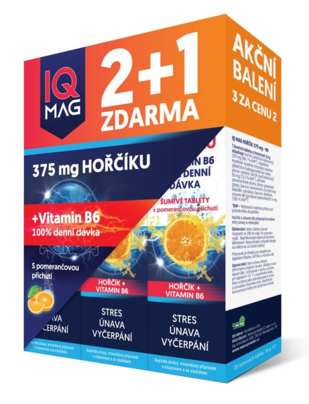 IQ Mag horčík + B6 (60 šumivých pomaranč)