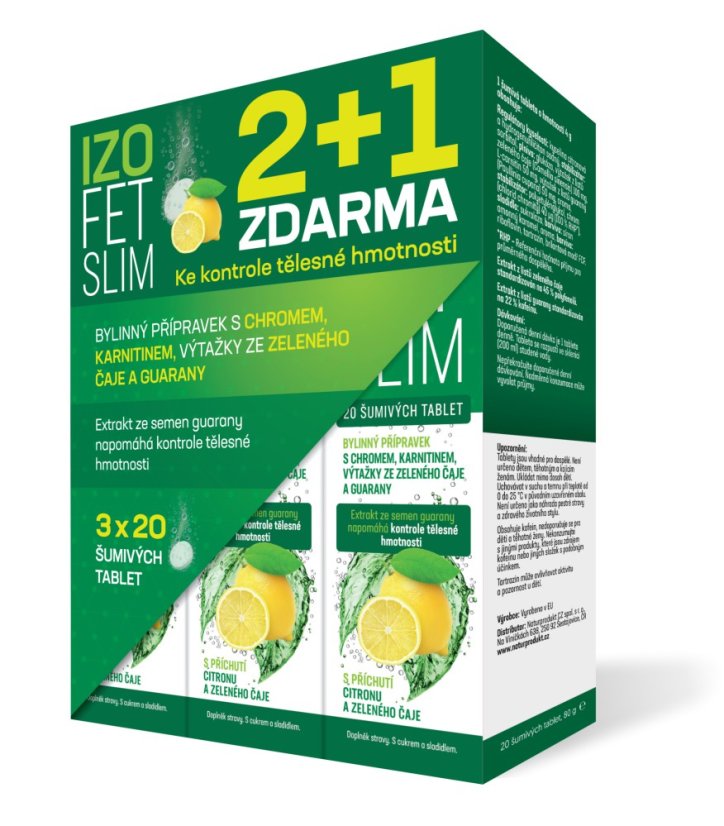 Naturprodukt Izofet Slim šumivé tablety 2+1 zadarmo