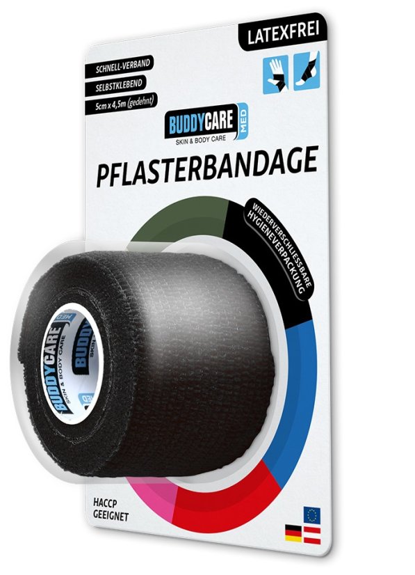 Náplasť BUDDYCARE 5cm x 4,5m čierna 1 ks