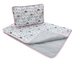 Detský set z kašmíru a bavlny – ružové mačiatka