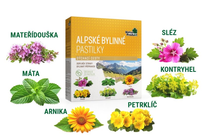 Naturprodukt Alpské pastilky 20 pastiliek
